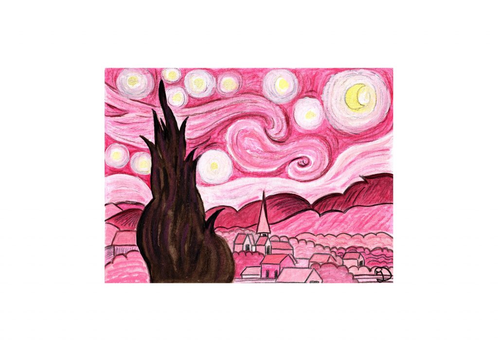 Van Gogh, la nuit étoilée, version rose