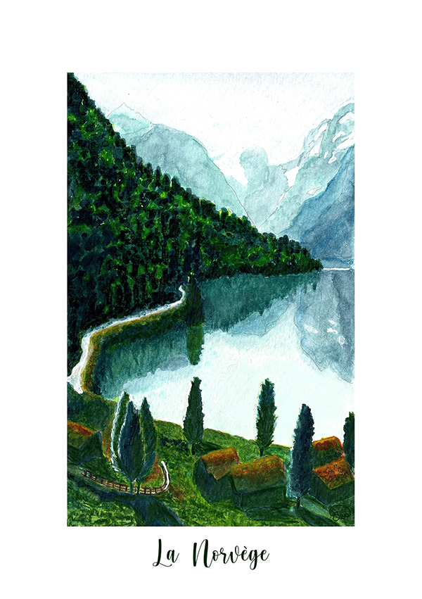 La Norvège, le bord du lac
