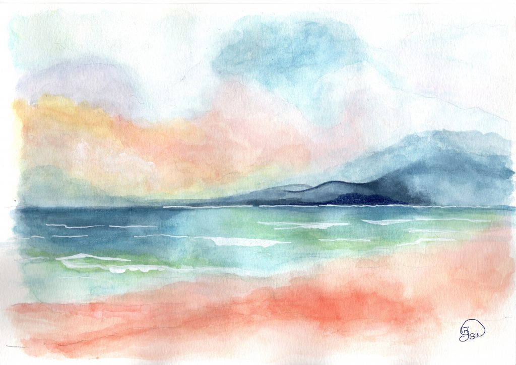 Coucher de soleil sur la mer