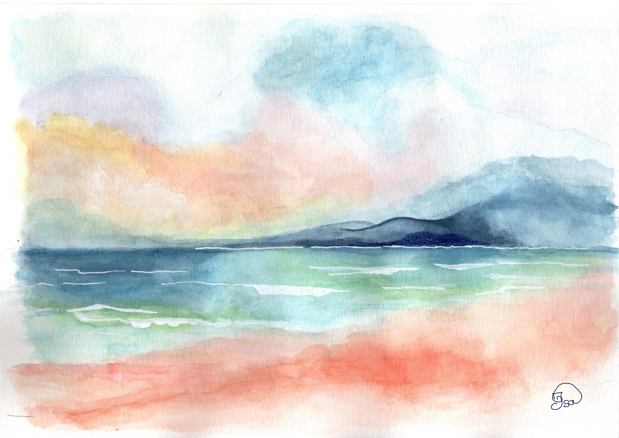 Coucher de soleil sur la mer