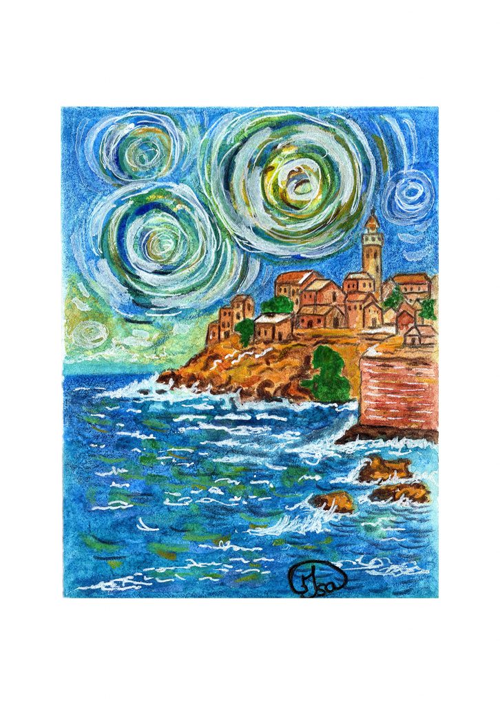 Village surplombant la mer